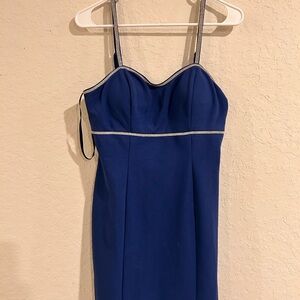 Elegant Blue Spaghetti Strap Dress